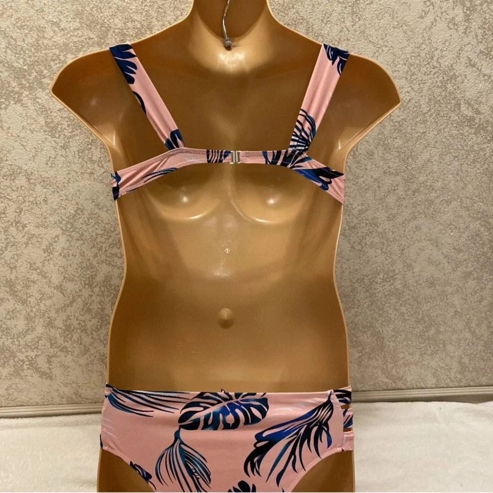 Fashion Nova Pink and Blue Tropical Bikini